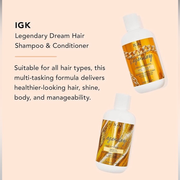 IGK LEGENDARY DREAM HAIR COLOR SAFE SHAMPOO & CONDITIONER SET (8 fl oz each) - Picture 3 of 5
